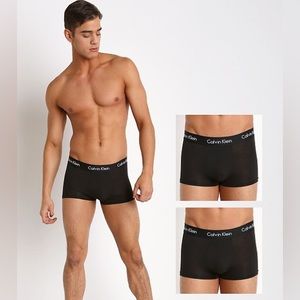 CALVIN KLEIN COTTON STRETCH LOW RISE TRUNK 3 PAIRS BLACK